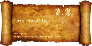 Matz Natália névjegykártya